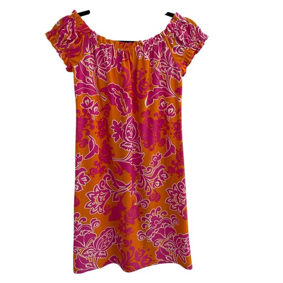 Jude Connally Spandex Blend Jude Cloth Shift Dress Pink Orange Floral Size XS - Picture 6 of 7